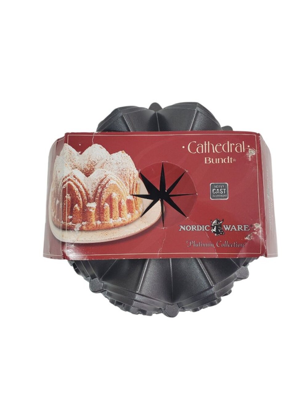 Nordic Ware Cathedral Bundt Pan Heavy Cast Aluminum 10 Cup Platinum Collection